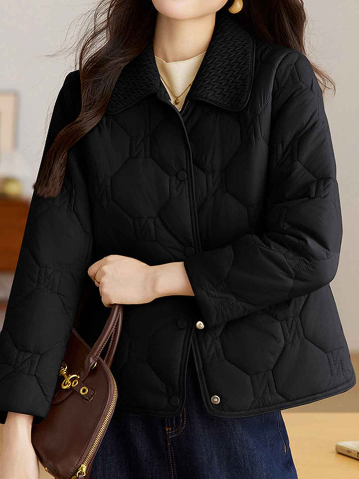Ella Classic Lapel Solid Color Cotton Coat