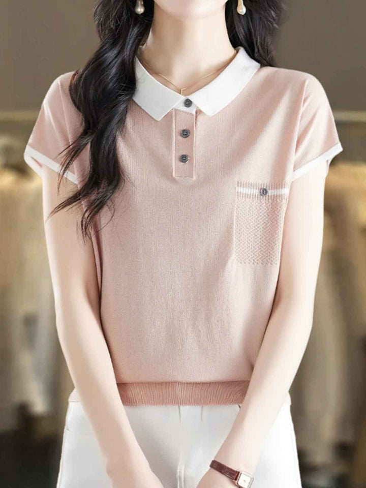 Caroline Loose Doll Collar Knitted Top