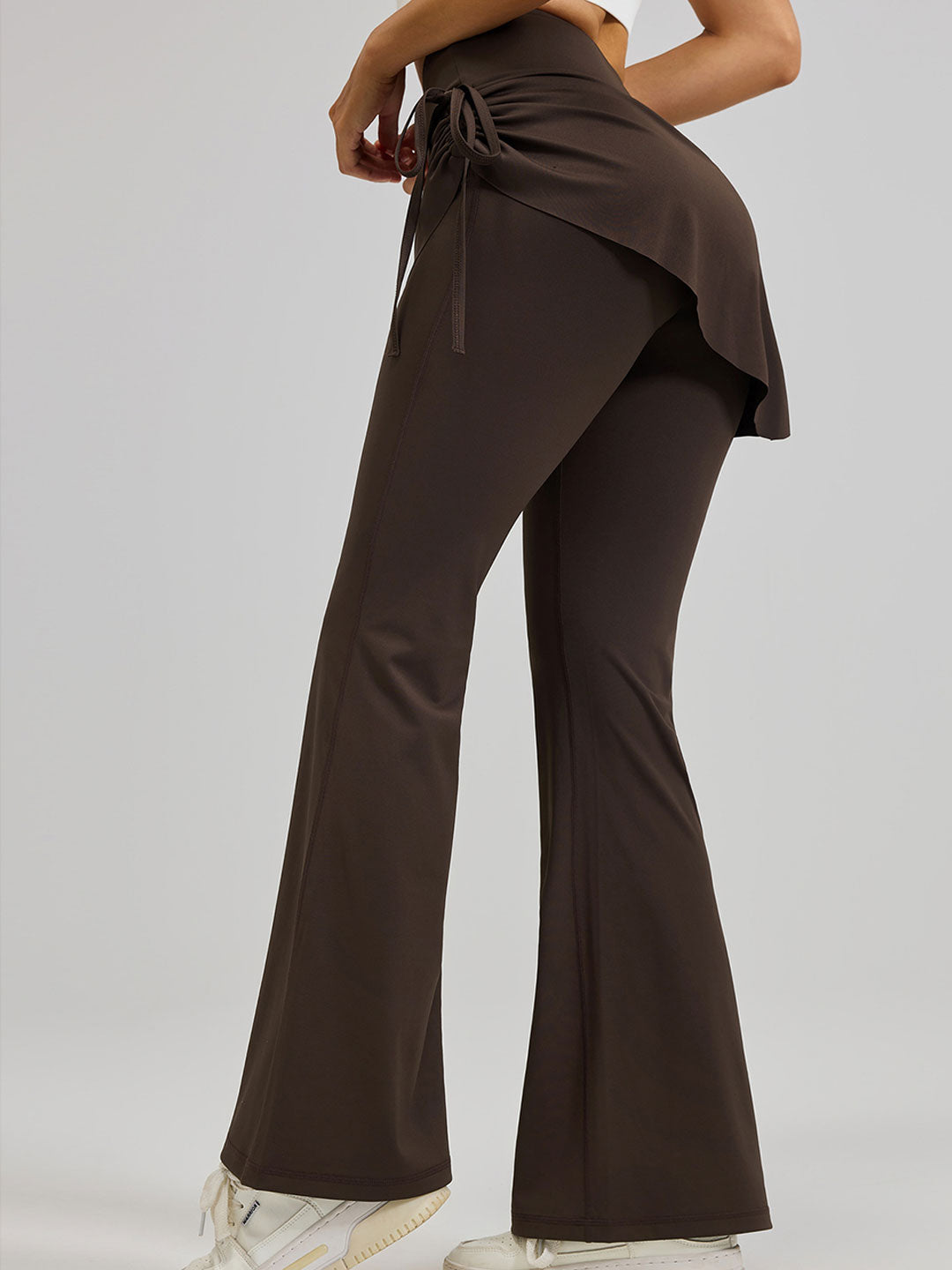 High-Waisted Mock Two-Piece Yoga Flared Pants&Skirt