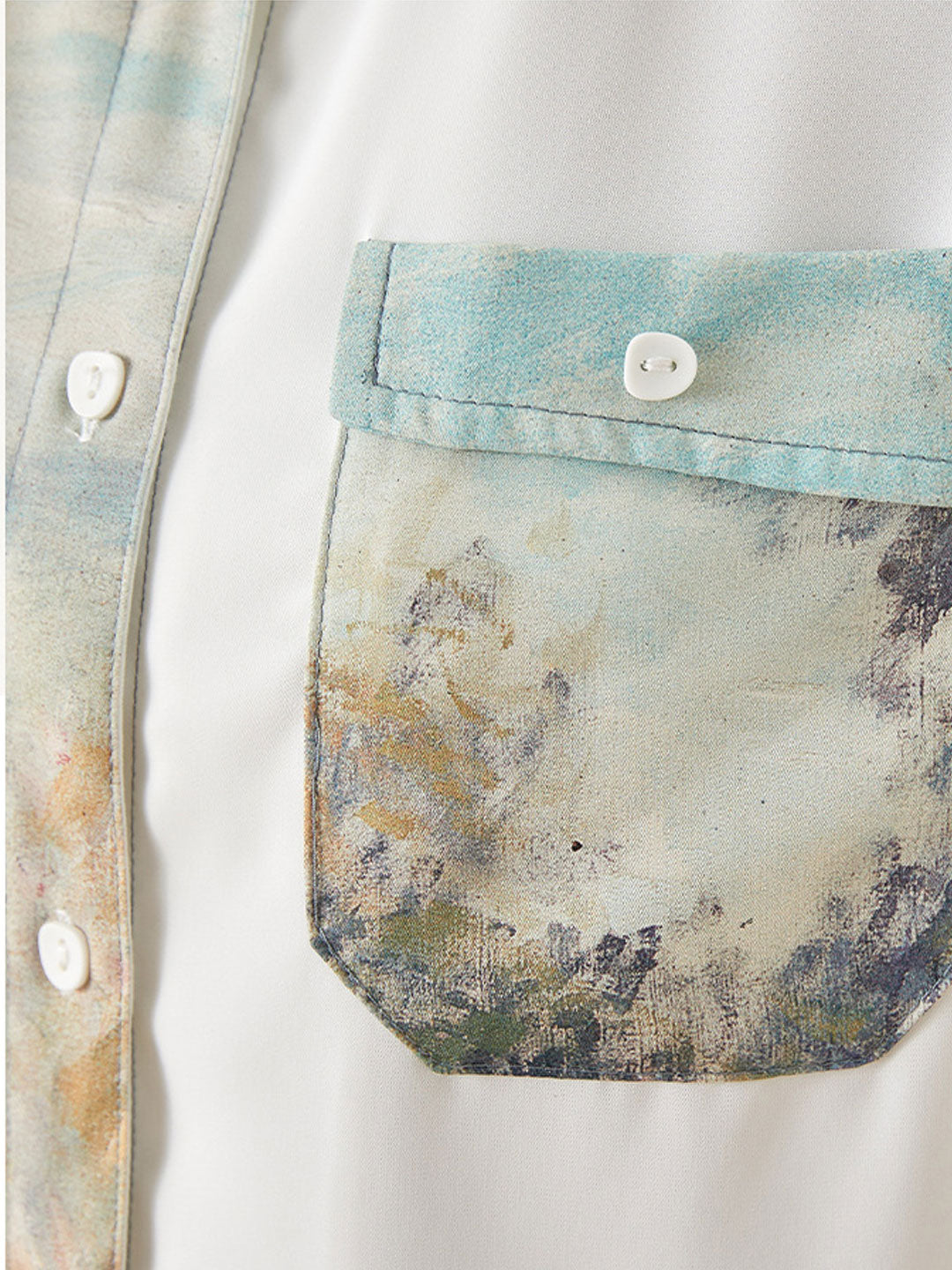 Jasmine Loose Printed Patchwork Chiffon Top