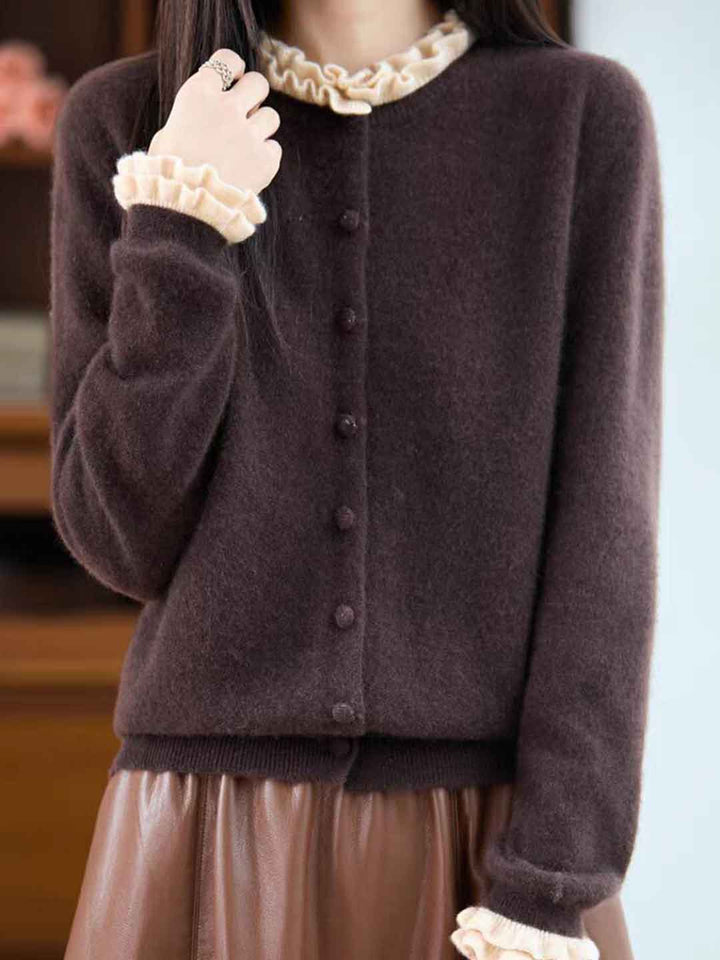 Sofia Classic Auricular Mock Two-Piece Knitted Cardigan