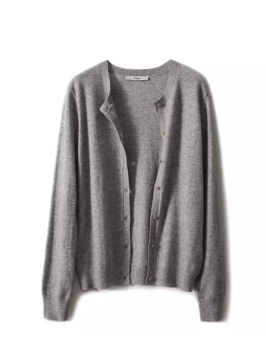 Sophia Classic Crew Neck Solid Color Knitted Cardigan