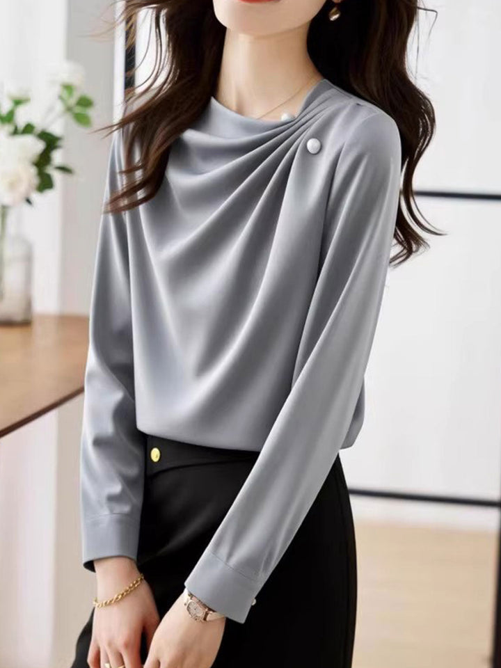Emma Slim Solid Color Chiffon Shirt