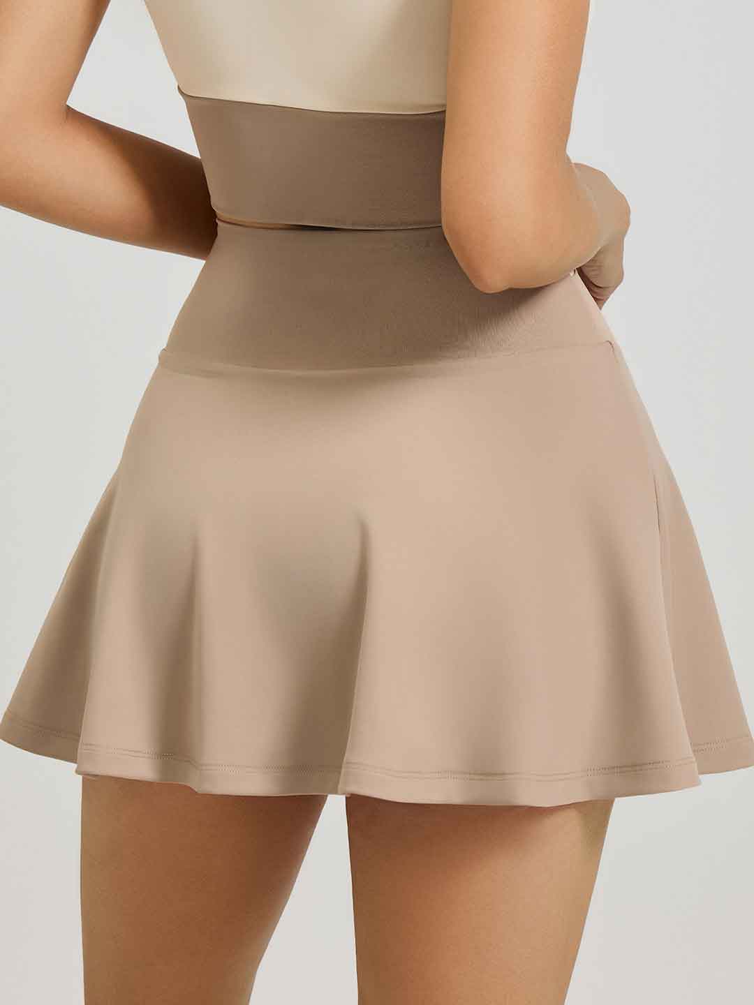 Color-Blocked Anti-exposure Yoga Short Skirt