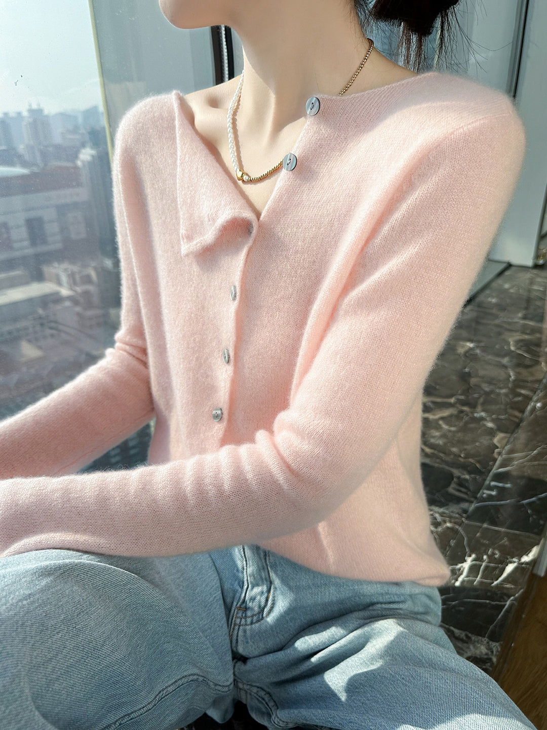 Kayla Classic Crew Neck Knitted Cardigan