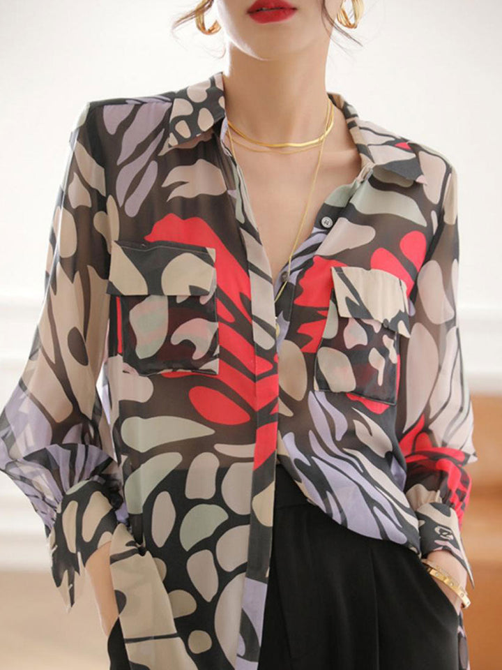 Chloe Casual Polo Collar Printed Shirt
