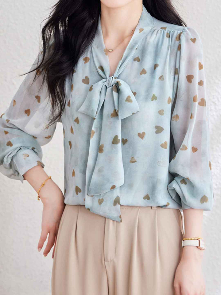Lily Classic Tie Floral Printed Shirt