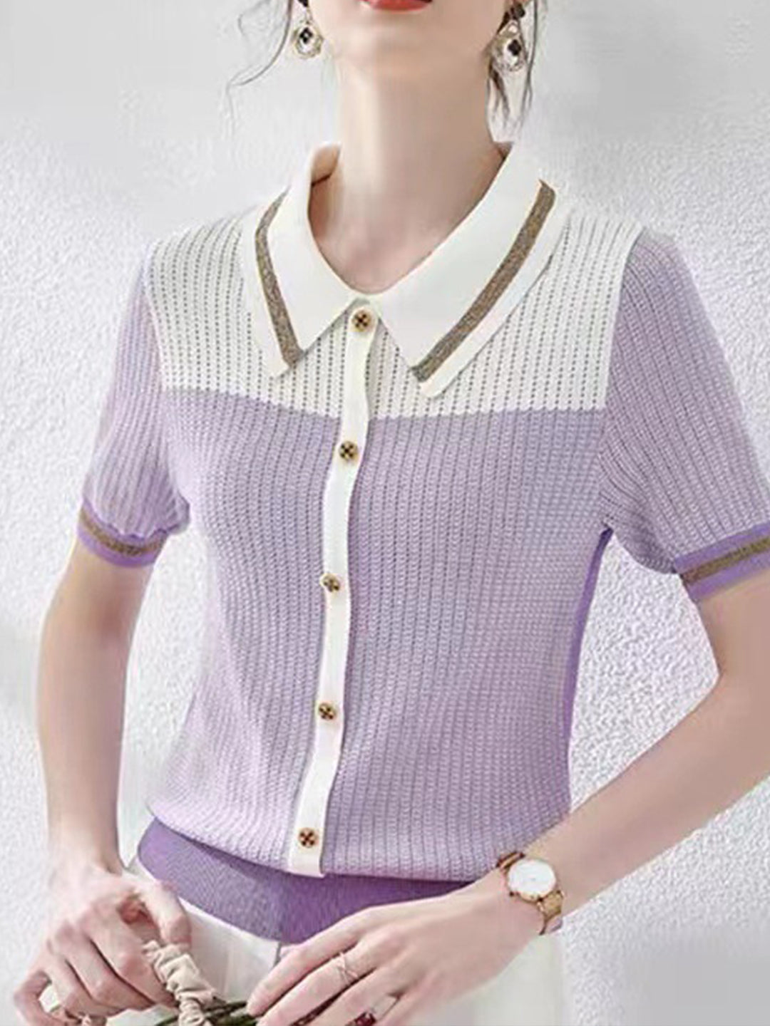 Lauren Classic Stitching Loose Knitted Sweater Top