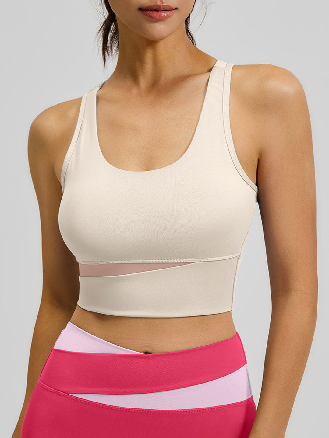 Color-Blocked Sports Yoga Bra