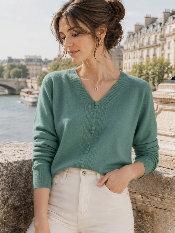 Abigail Casual V-neck Loose Knitted Sweater