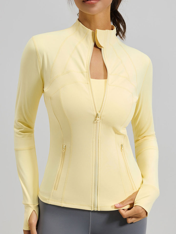 Slim Fit Yoga Athletic Jackets With Pockets
