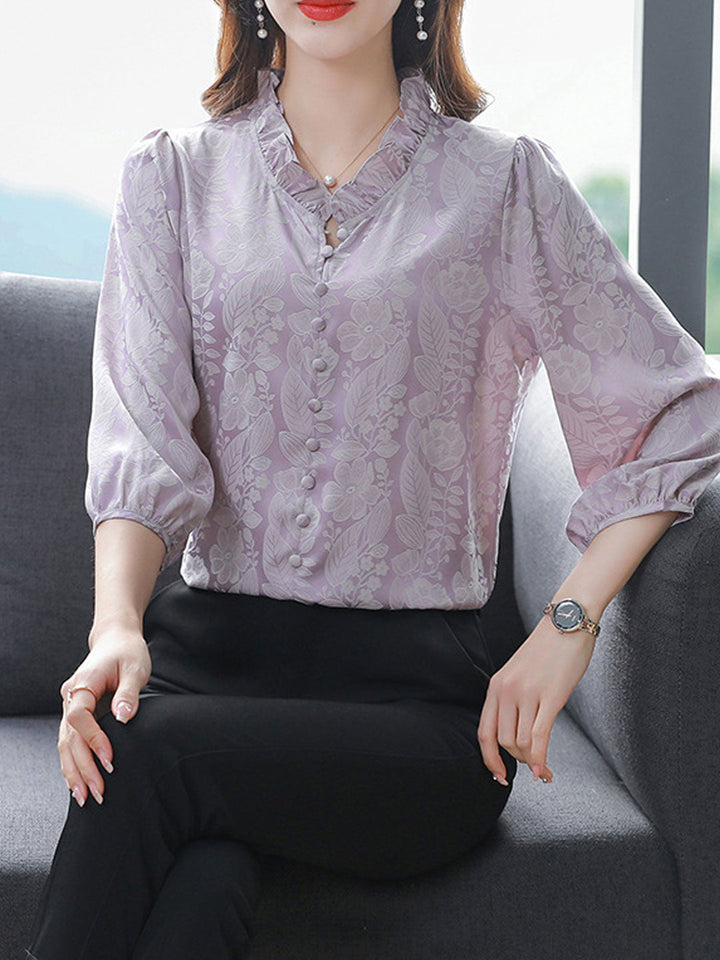 Riley Retro Auricular Collar Crocheted Top