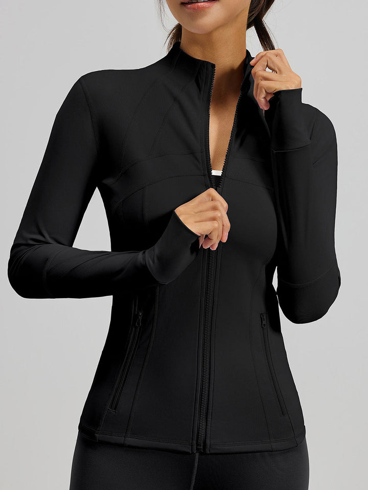 Slim Fit Yoga Athletic Jackets With Pockets