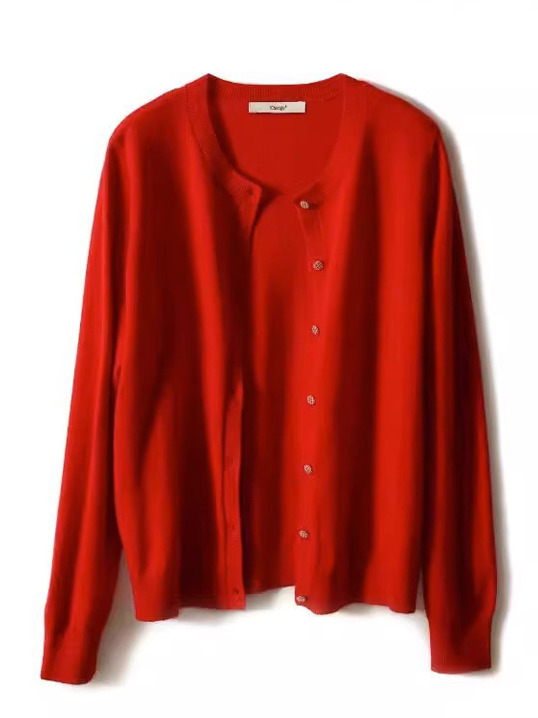 Sophia Classic Crew Neck Solid Color Knitted Cardigan