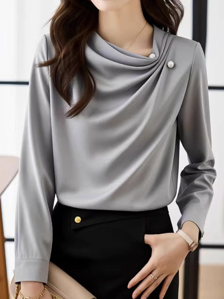 Emma Slim Solid Color Chiffon Shirt