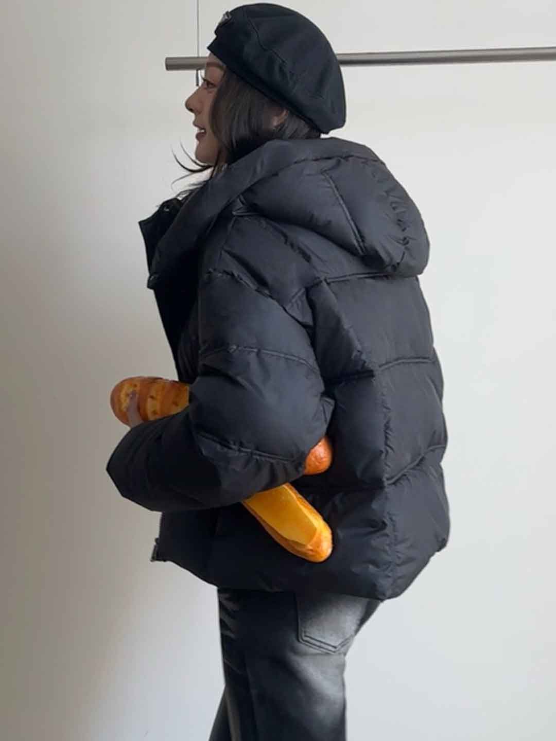 Addison Loose Solid Color Winter Hooded Coat