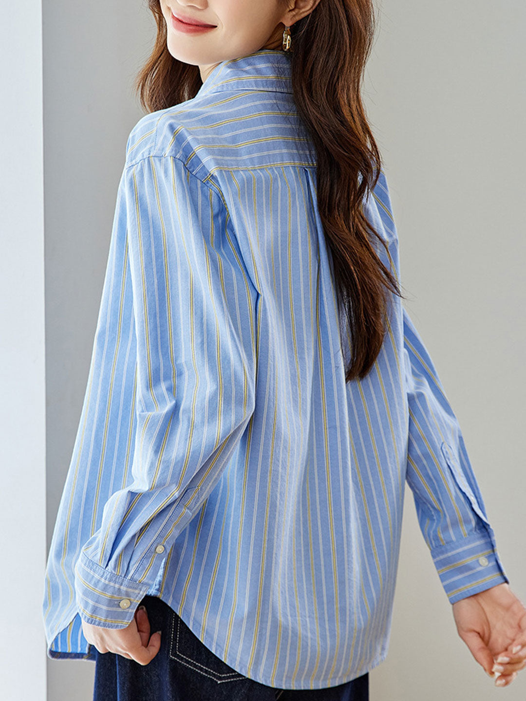 Rachel Classic Loose Contrasted Striped Shirt