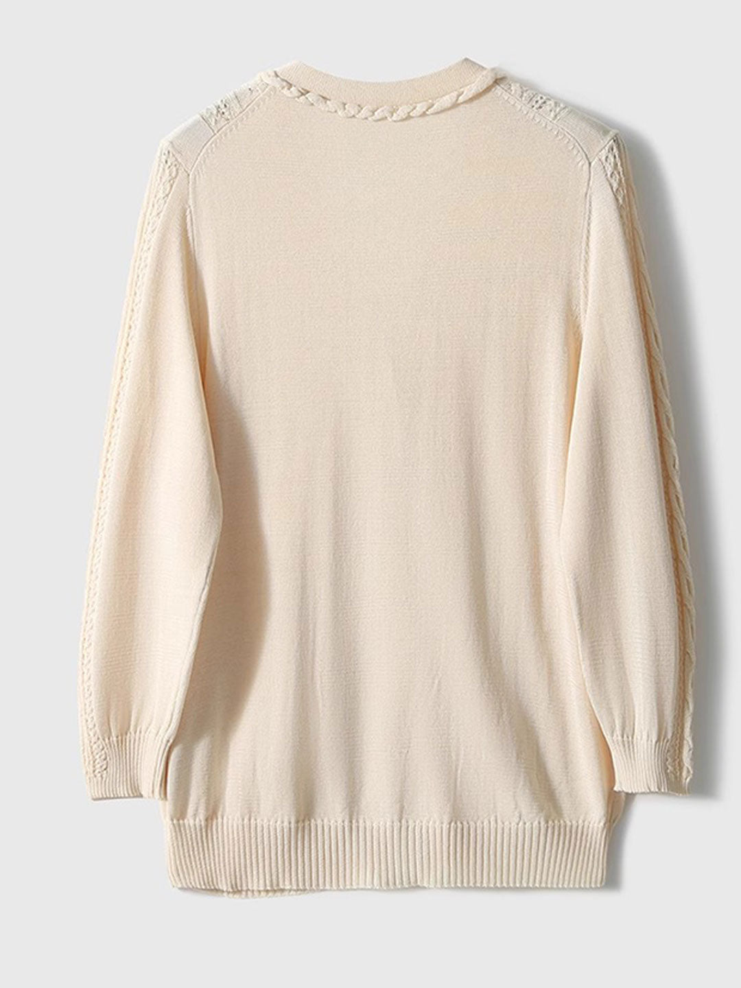 Grace Vintage V-Neck Cable Knitted Cardigan