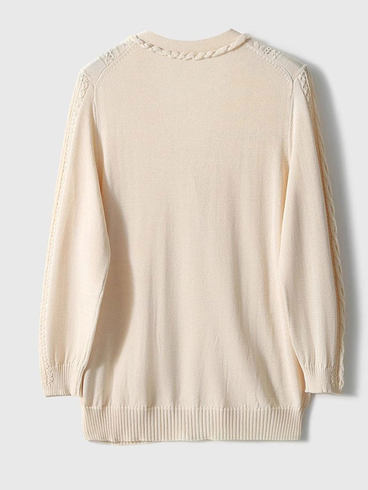 Grace Vintage V-Neck Cable Knitted Cardigan
