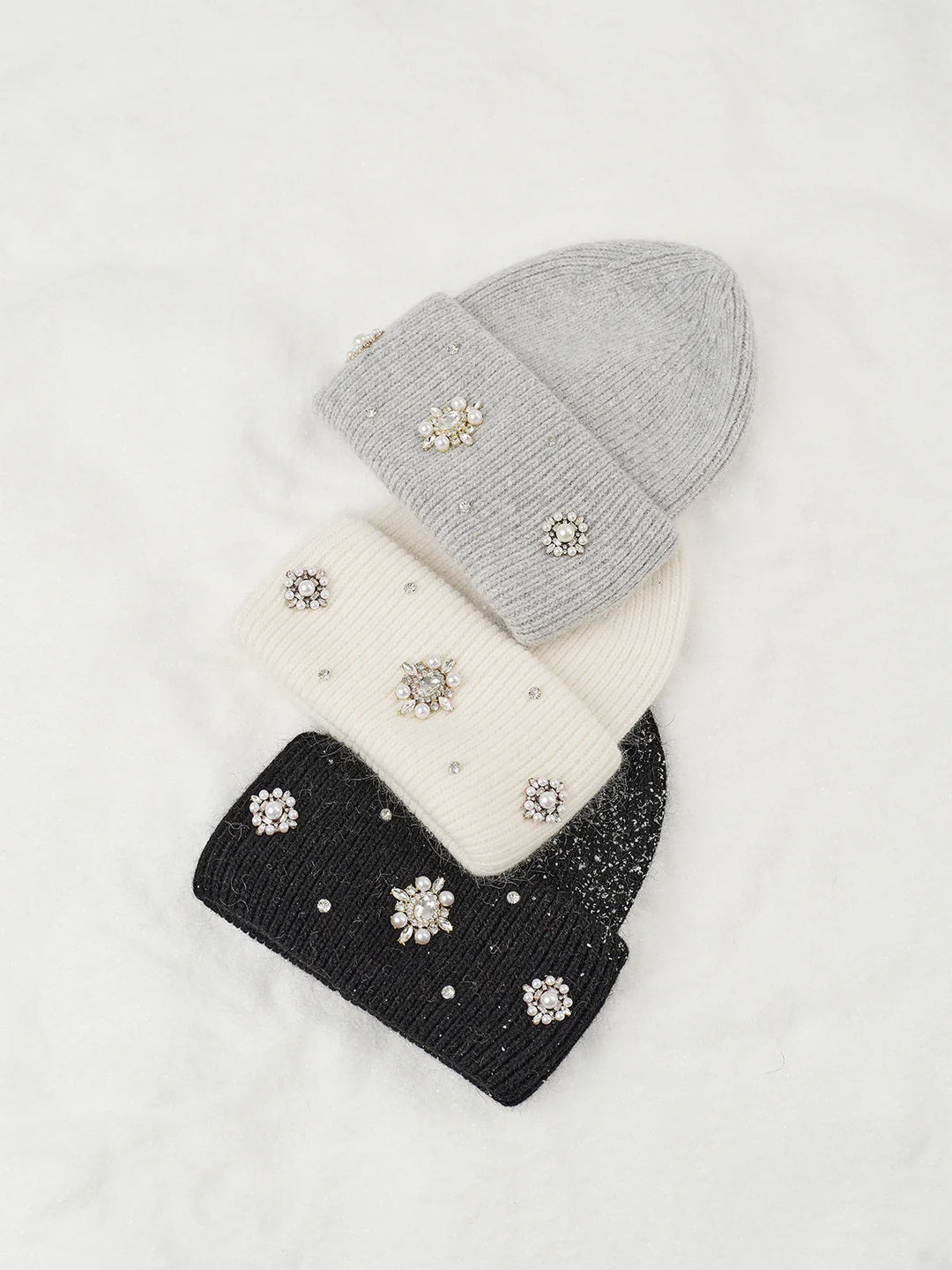Rhinestone Fur Beanie