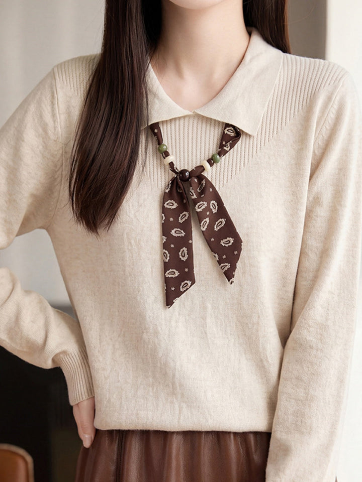 New Stylish Collared Knit Top