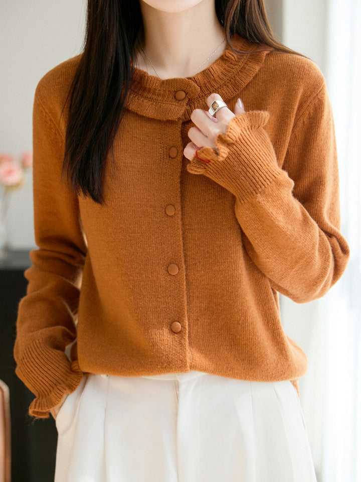 Lettuce-edge Knit Cardigan