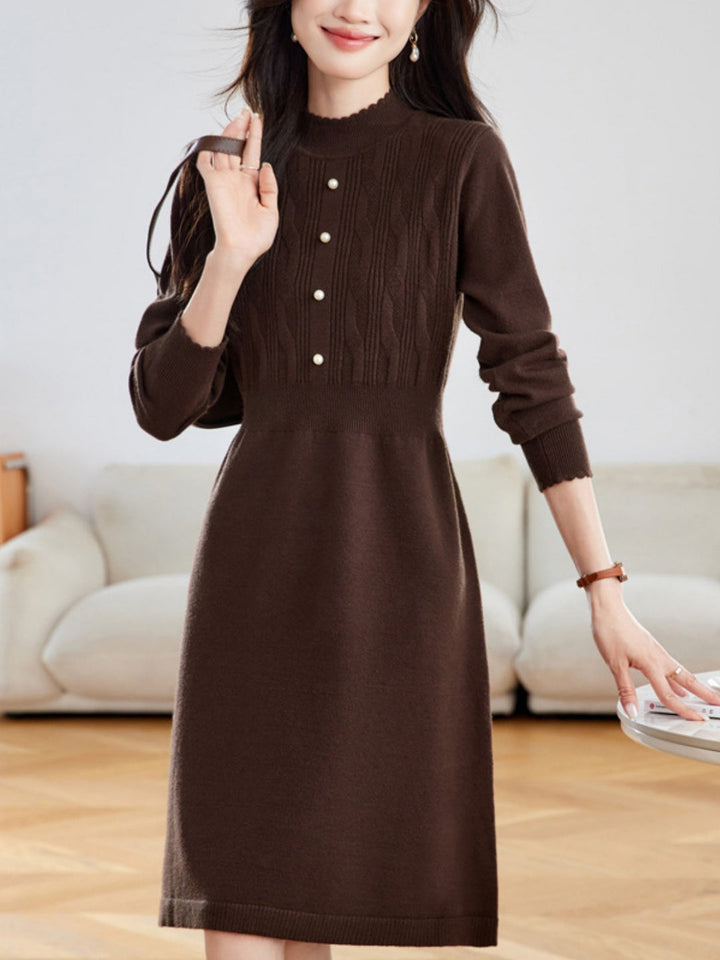 Grace Mock-neck Knit Dress