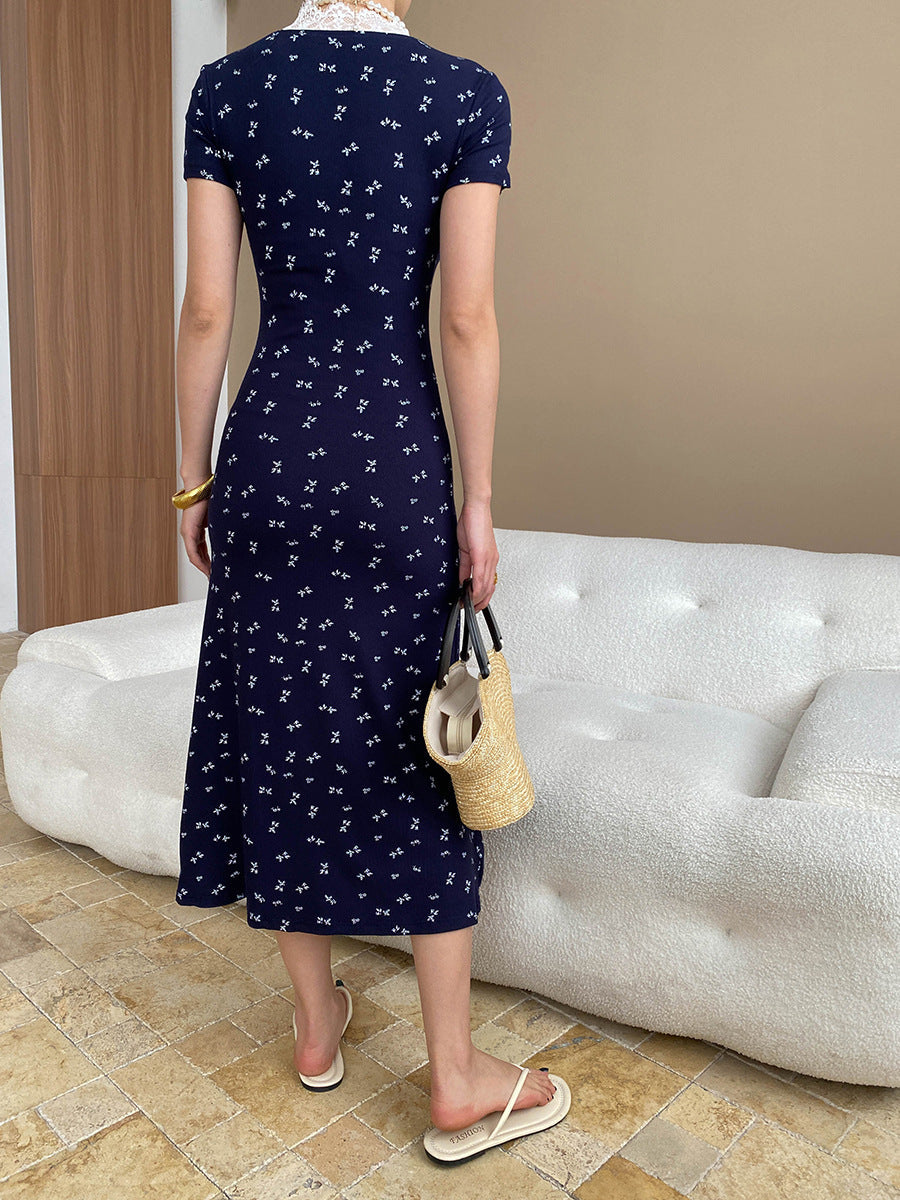 Ava Vacation V-Neck Lace Floral Dress