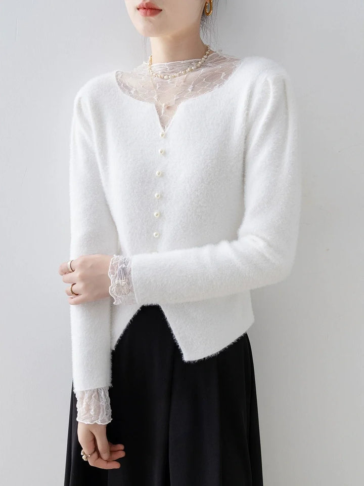 Form-fitting Lace Knit Top