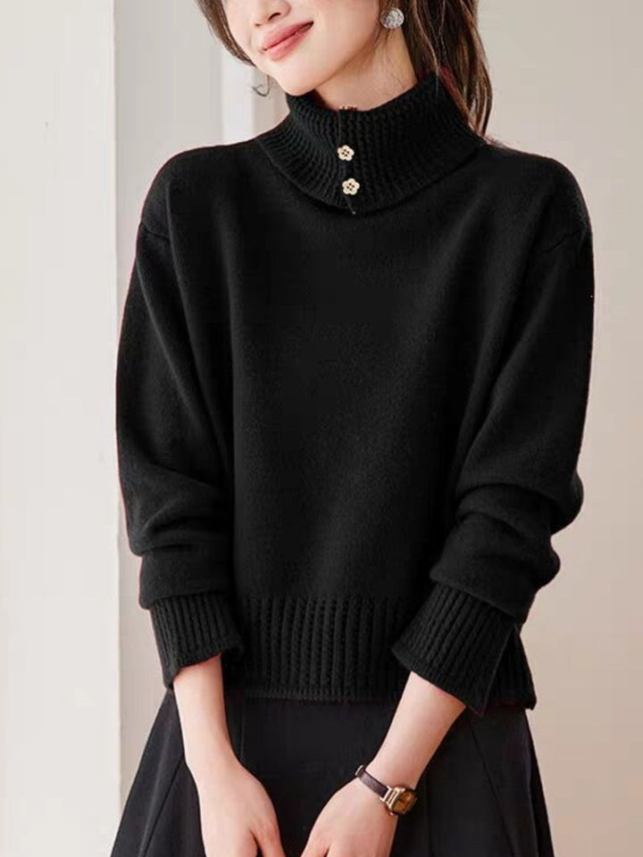 Loose-fit Collared Cropped Sweater