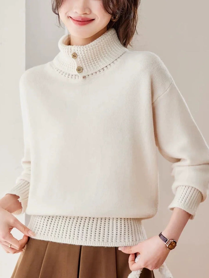 Loose-fit Collared Cropped Sweater