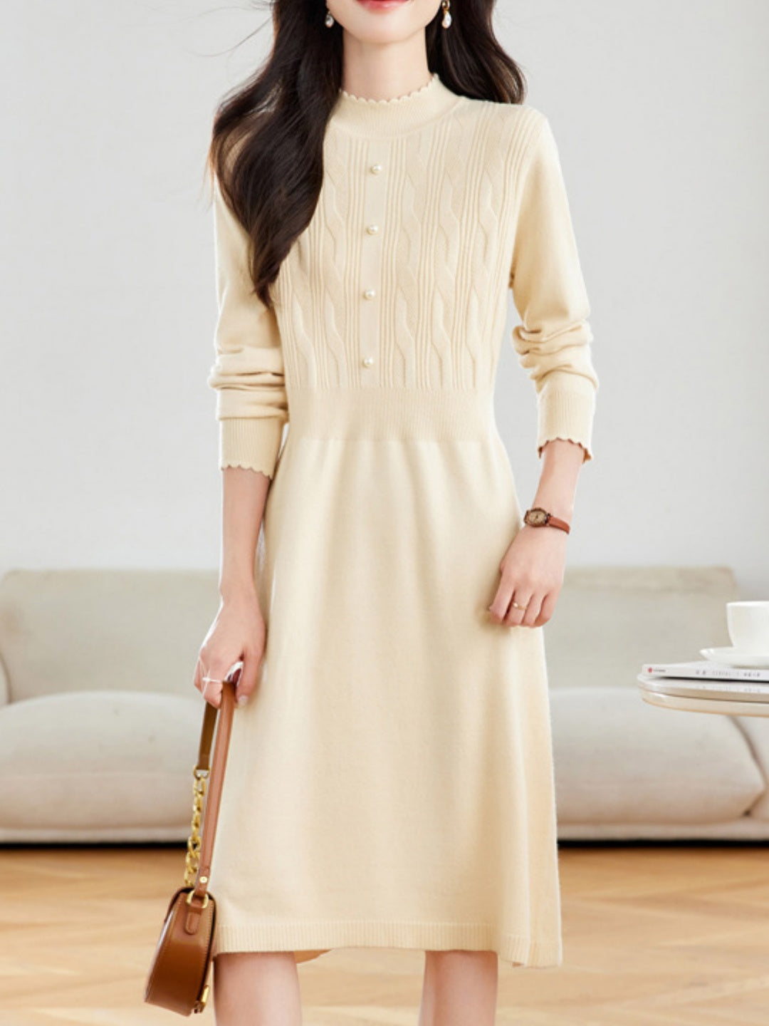 Grace Mock-neck Knit Dress