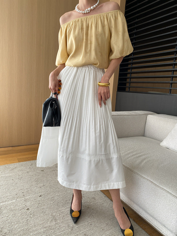 Khloe Vacation High-Waisted Textured A-Line Skirt