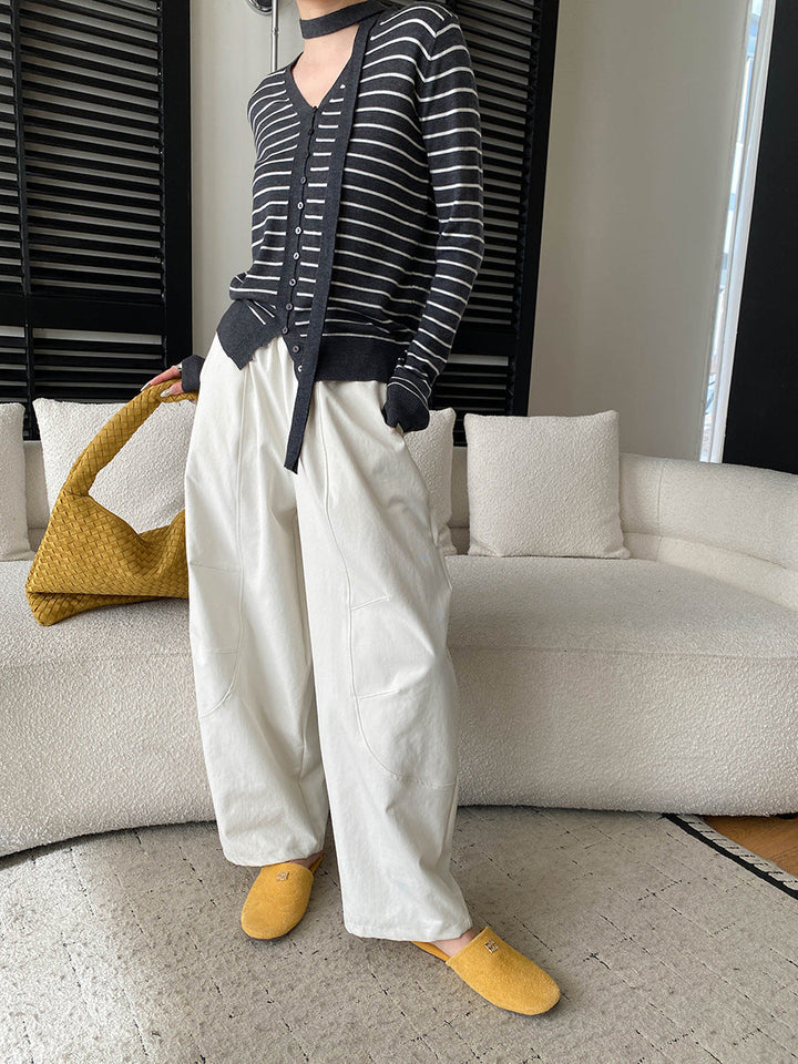 Grace Daily V-neck Ribbon Knitted Cardigan