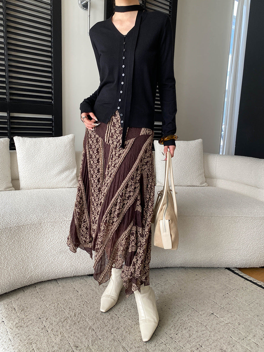 Grace Daily V-neck Ribbon Knitted Cardigan