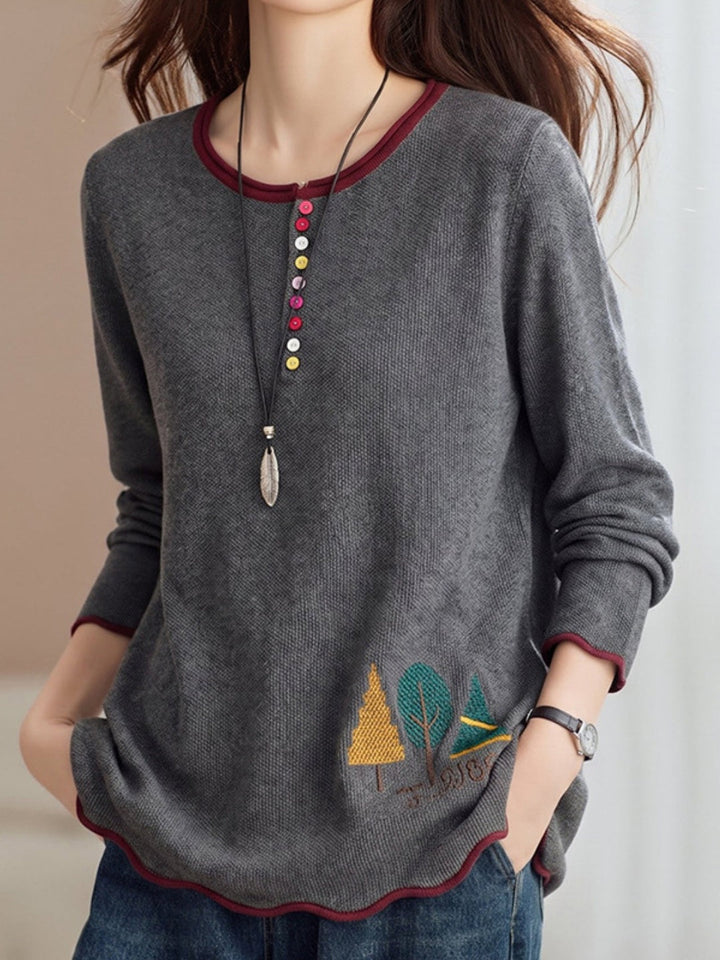 Versatile Slimming Crew-neck Sweater