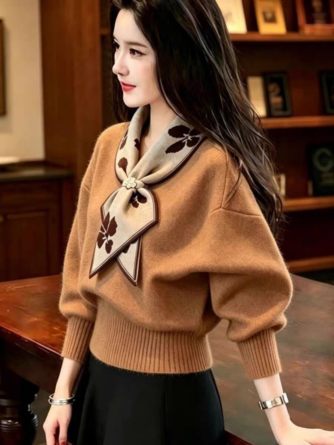 New Bow-collar Sweater