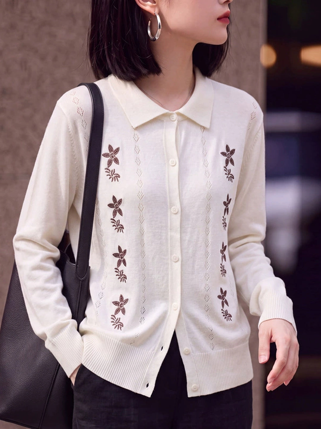 New Polo-Collar Vintage Cardigan
