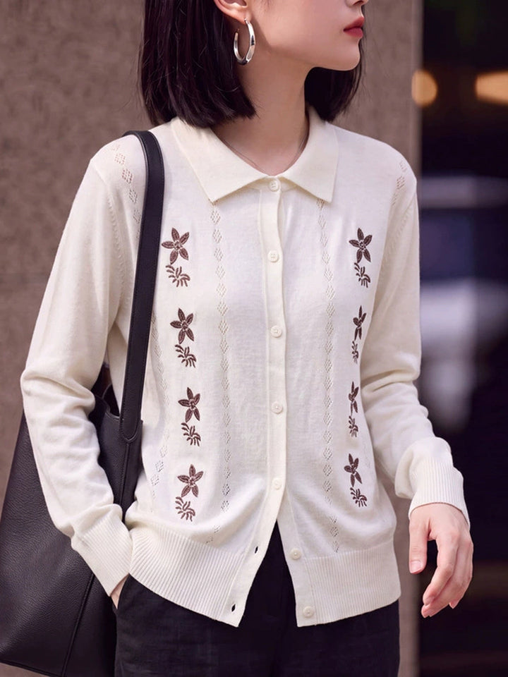 New Polo-Collar Vintage Cardigan