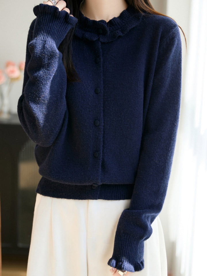 Lettuce-edge Knit Cardigan