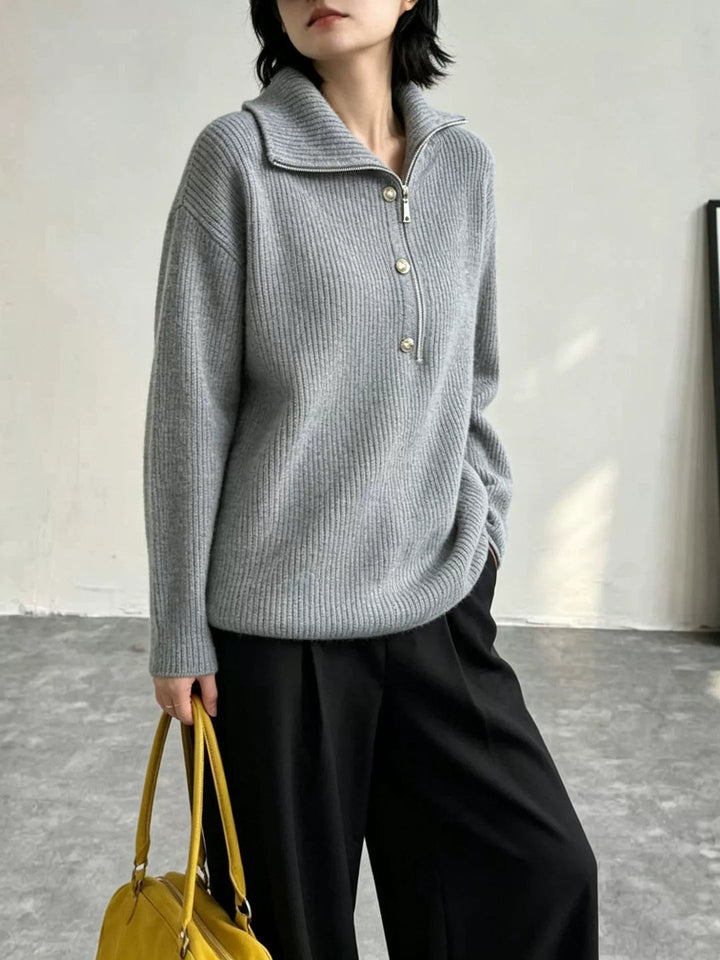 New Half-zip Collared Sweater