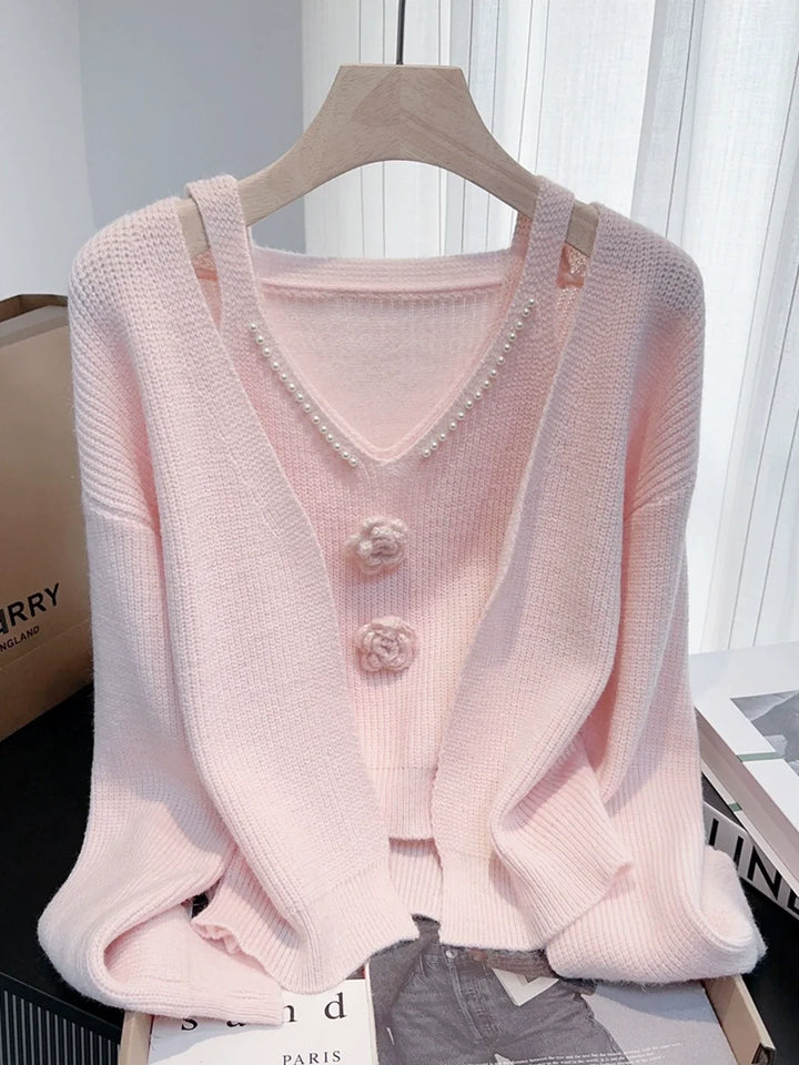 French-style Beaded Knit Cardigan