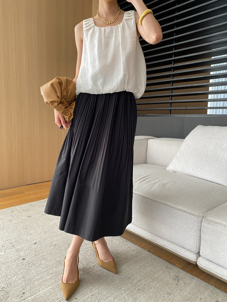 Khloe Vacation High-Waisted Textured A-Line Skirt