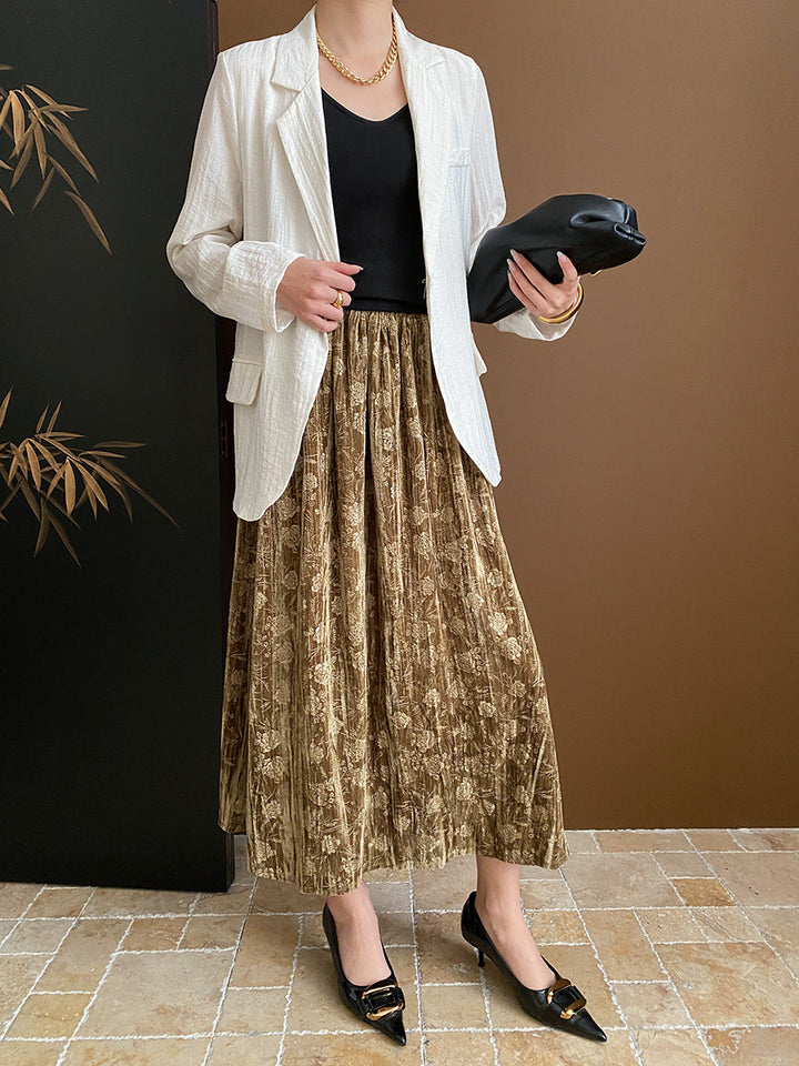 Trinity Daily Pleated Textured Flax Suit Jacket