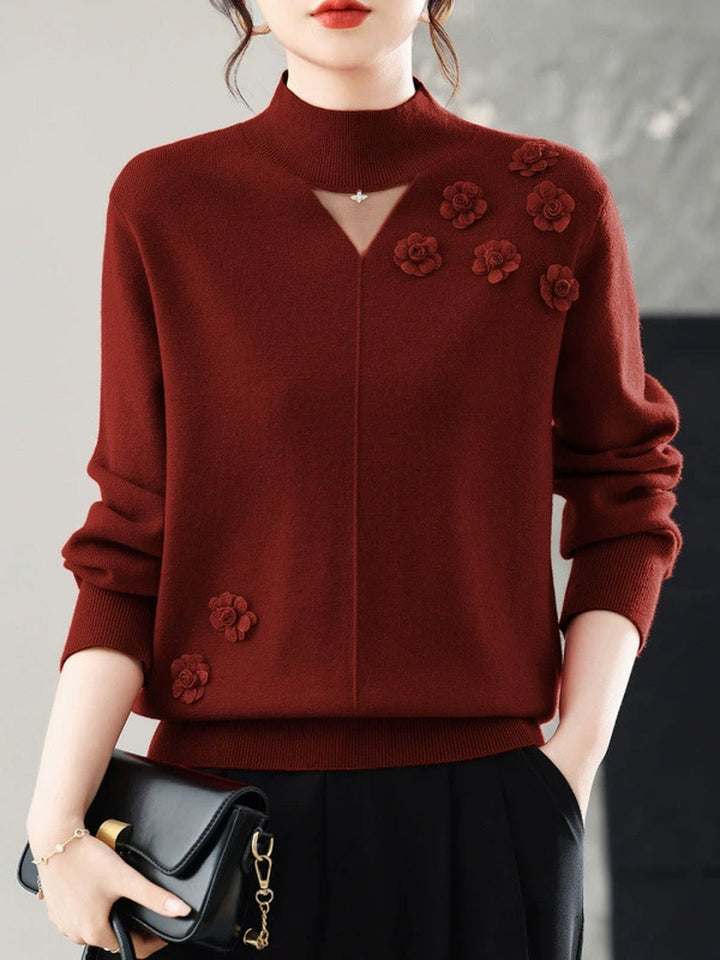 New Mock-neck Knit Sweater