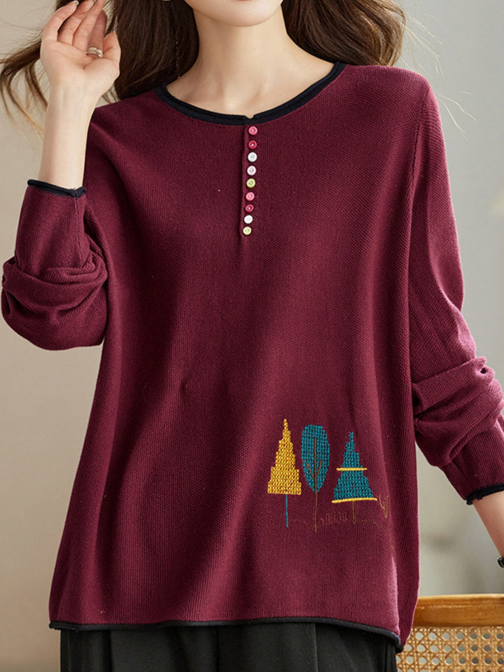 Versatile Slimming Crew-neck Sweater