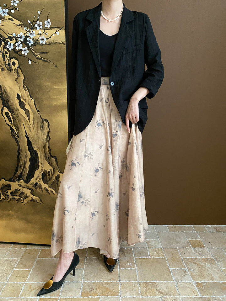 Trinity Daily Pleated Textured Flax Suit Jacket