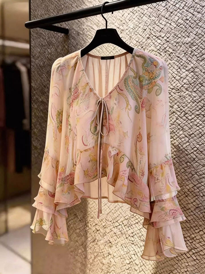 New Bell Sleeves Printed Shirt