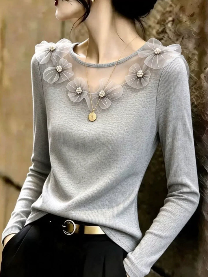 Mesh Paneling Long-sleeve T-shirt