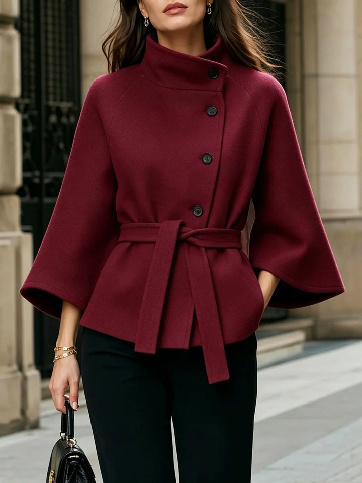 Bell-shaped Three-quarter Sleeves Cropped Jacket